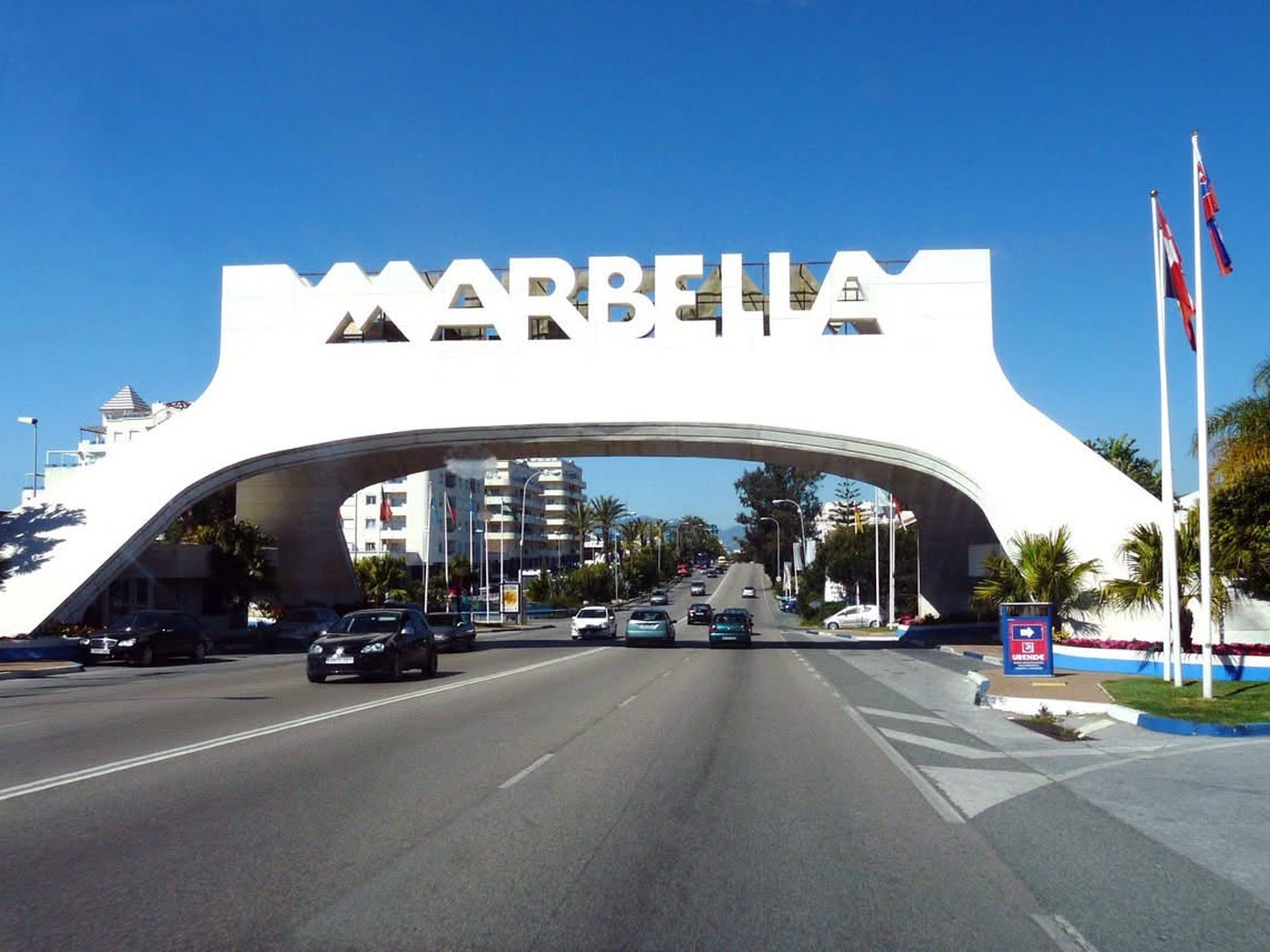Marbella welcome arch at the entrance to the city